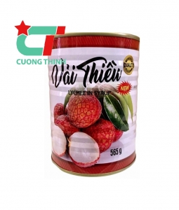 Vải ngâm hộp sơn trắng Ngọc Hà
