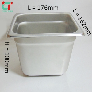 Khay đựng Topping inox vuông 1,5L (17.5 x16x10)